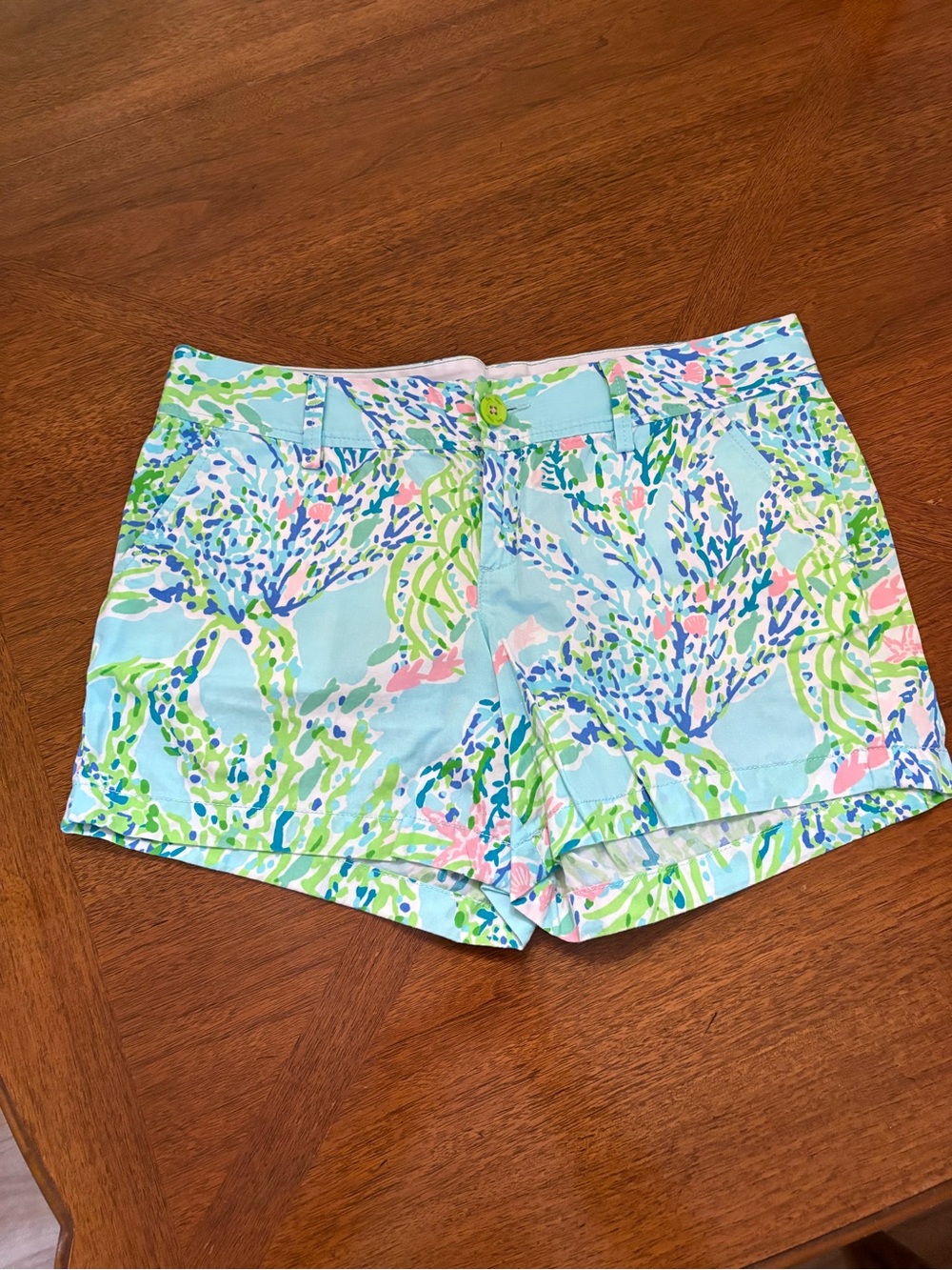 Lilly Pulitzer Light Blue Tropical Print Shorts